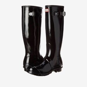 New Hunter Black Gloss Tall Rain Boots (8)